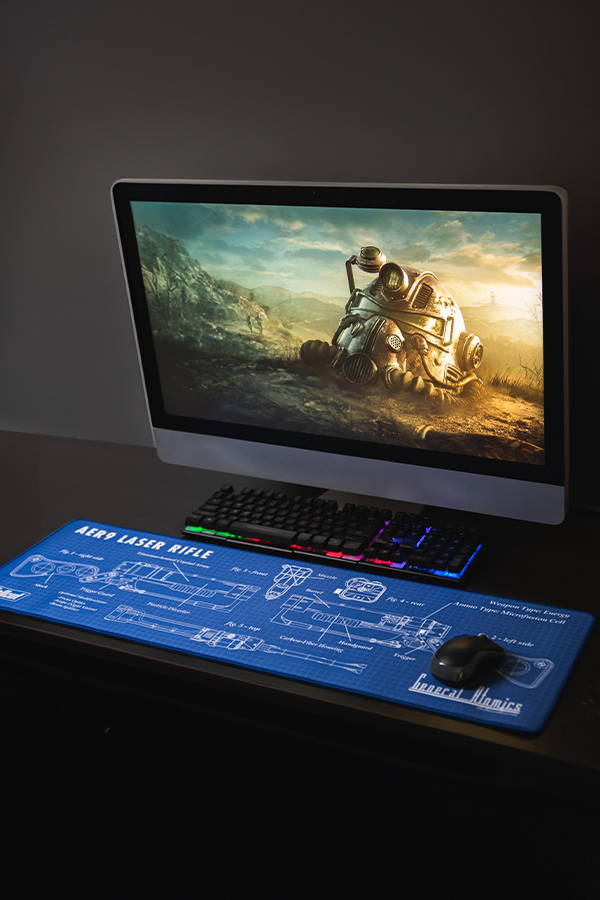 Fallout Laser Rifle Schematics Oversized Mouse Pad