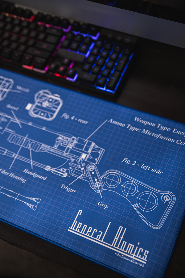 Fallout Laser Rifle Schematics Oversized Mouse Pad