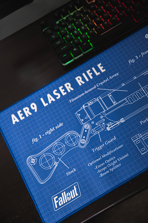 Fallout Laser Rifle Schematics Oversized Mouse Pad