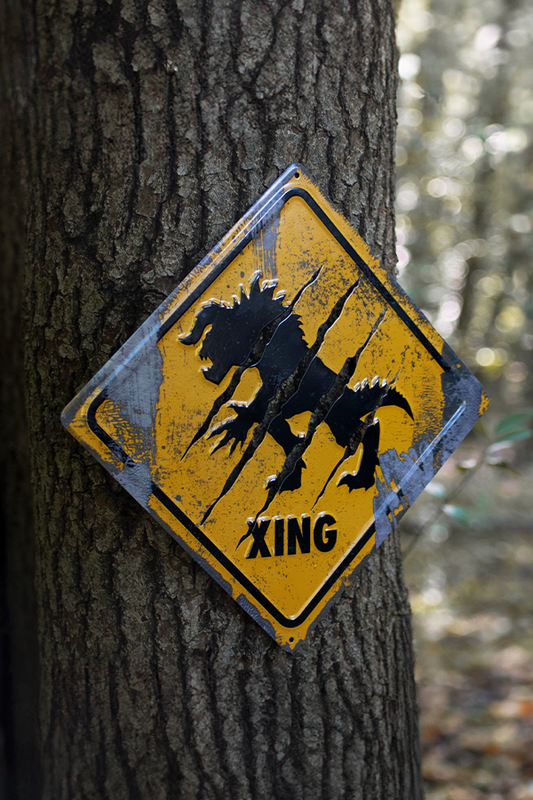 Fallout Deathclaw Crossing Metal Sign