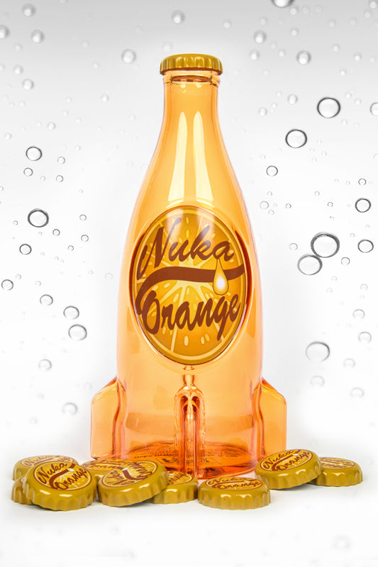 Fallout Nuka-Cola Orange Glass Bottle & Caps