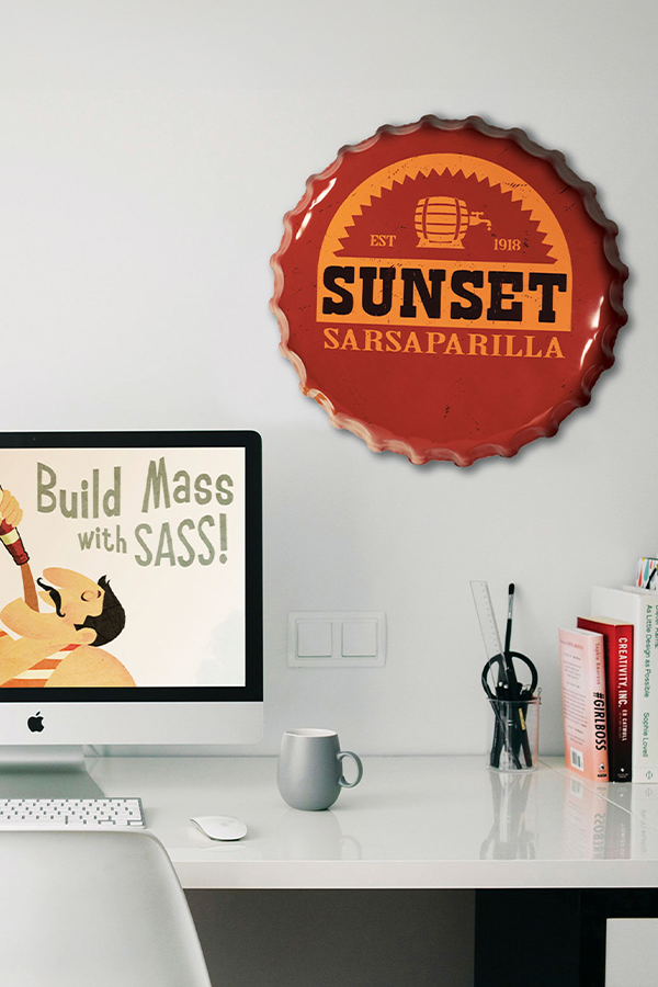 Fallout Sunset Sarsaparilla Bottle Cap Tin Sign