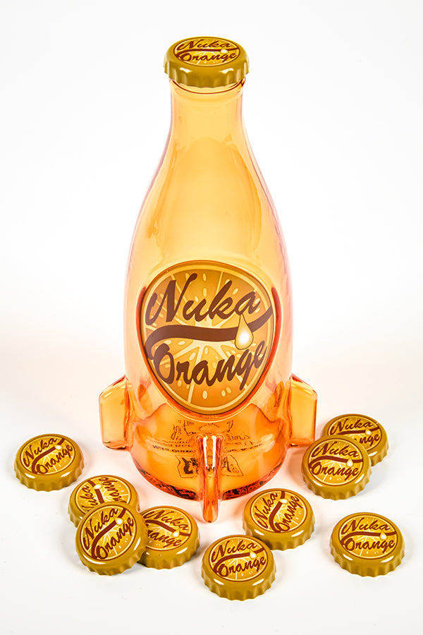 Fallout Nuka-Cola Orange Glass Bottle & Caps