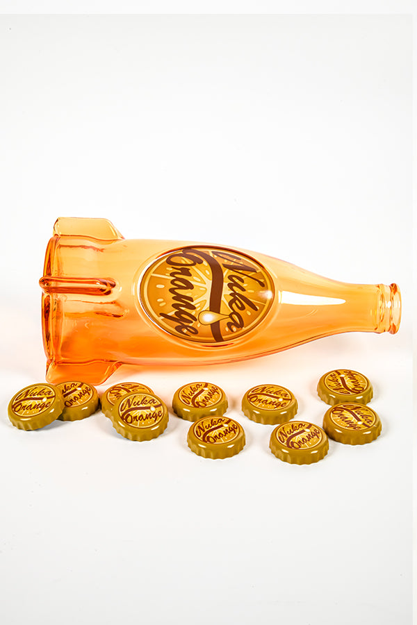 Fallout Nuka-Cola Orange Glass Bottle & Caps