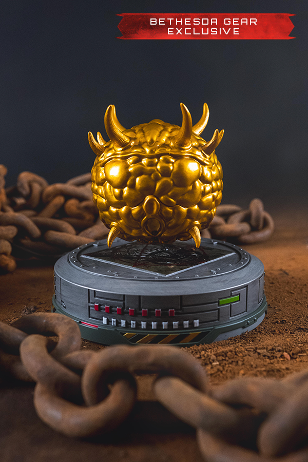 DOOM (1993) Floating Golden Cacodemon Figurine (Bethesda Gear Exclusive)