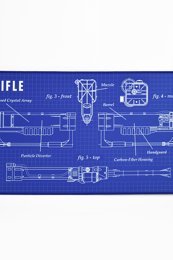 Fallout Laser Rifle Schematics Oversized Mouse Pad