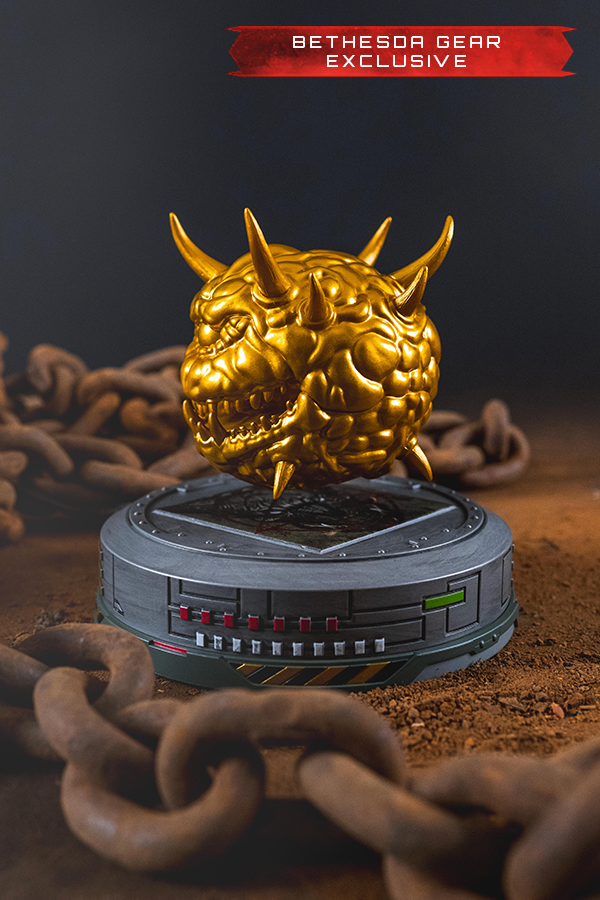 DOOM (1993) Floating Golden Cacodemon Figurine (Bethesda Gear Exclusive)