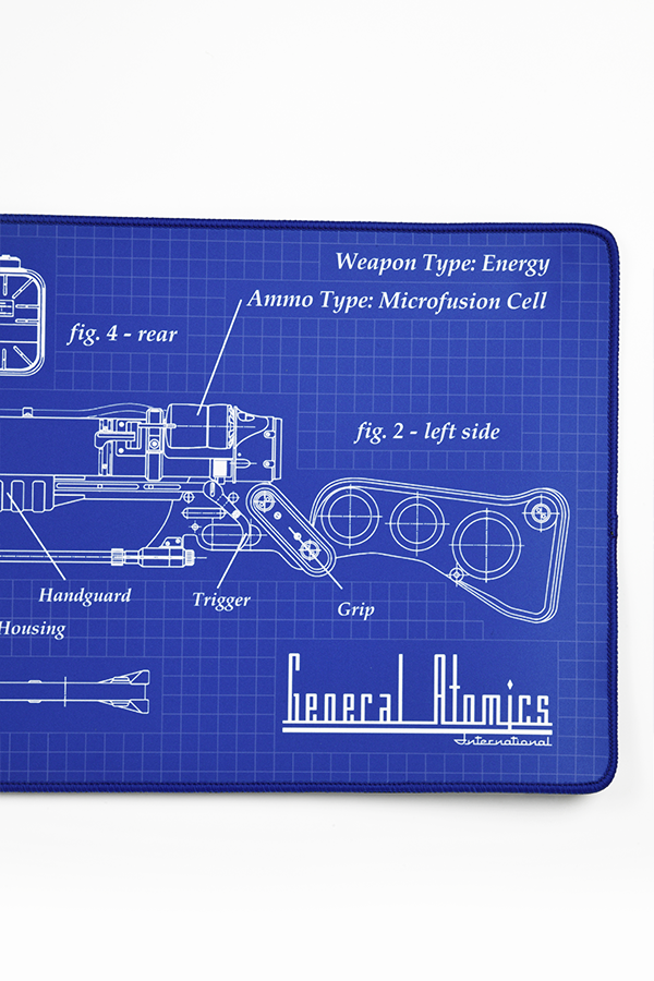 Fallout Laser Rifle Schematics Oversized Mouse Pad