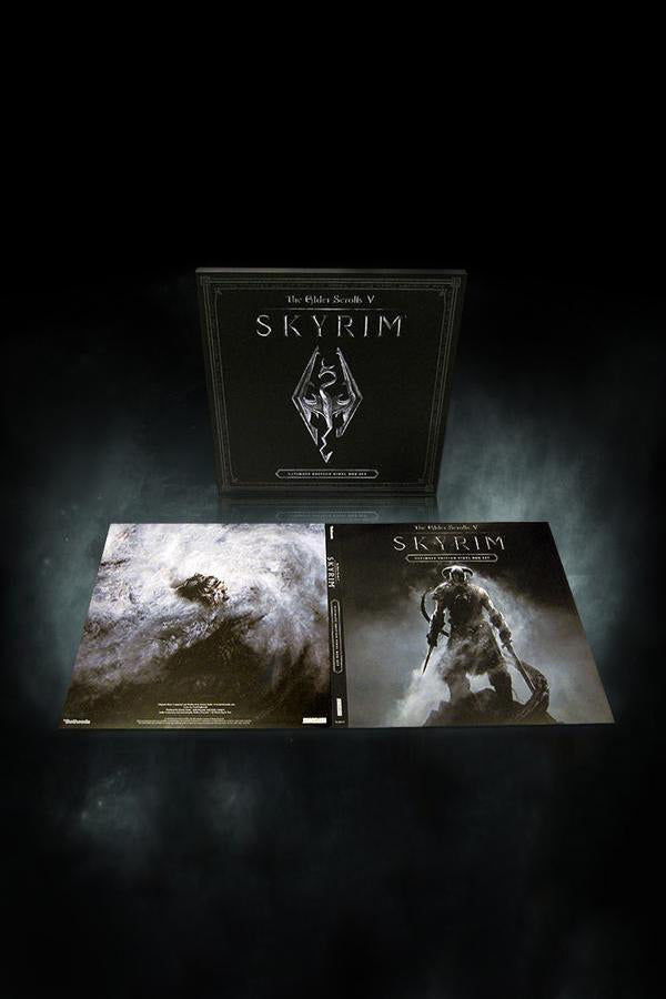 Skyrim Ultimate Edition 4LP Paarthurnax Variant Box Set showing album case front and back