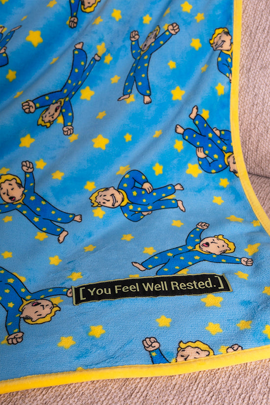 Fallout Well Rested Throw Blanket – Official Bethesda Gear Store