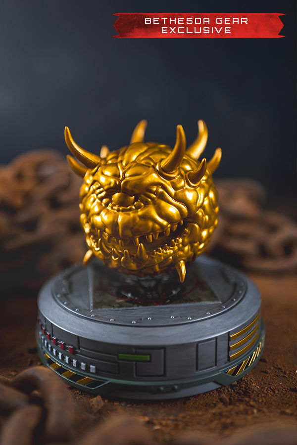 DOOM (1993) Floating Golden Cacodemon Figurine (Bethesda Gear Exclusive)