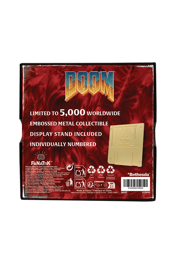 DOOM Floppy Disk Limited Edition Imitation Gold Plated Replica