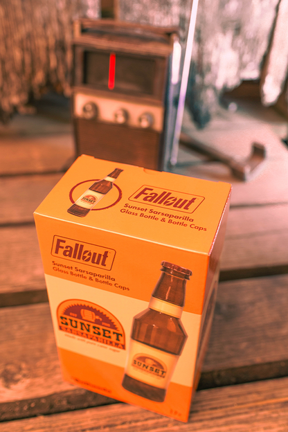 Fallout Sunset Sarsaparilla Glass Bottle & Bottle Caps