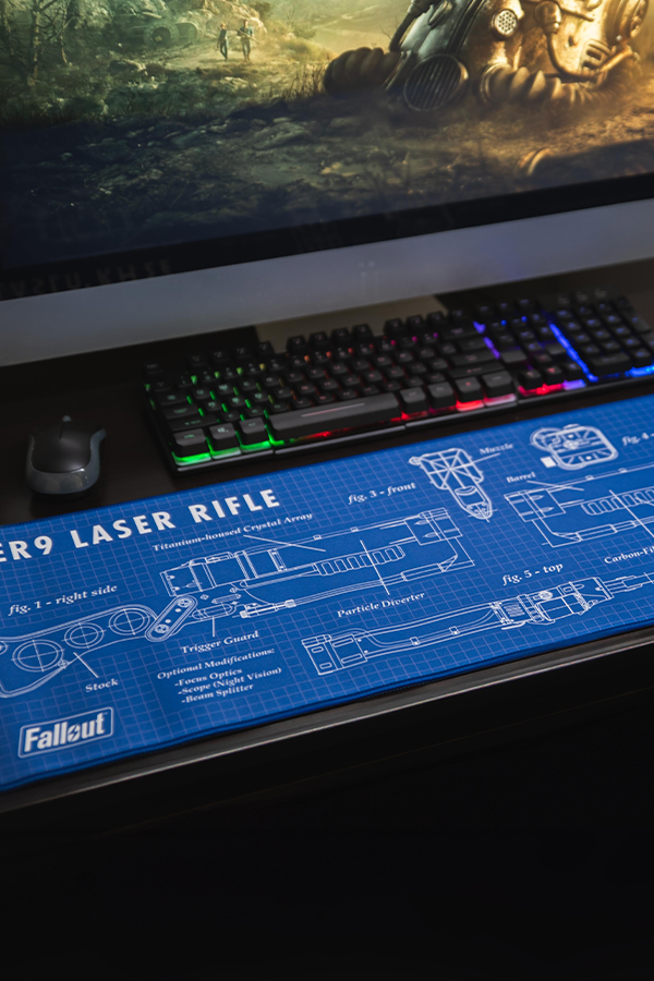 Fallout Laser Rifle Schematics Oversized Mouse Pad