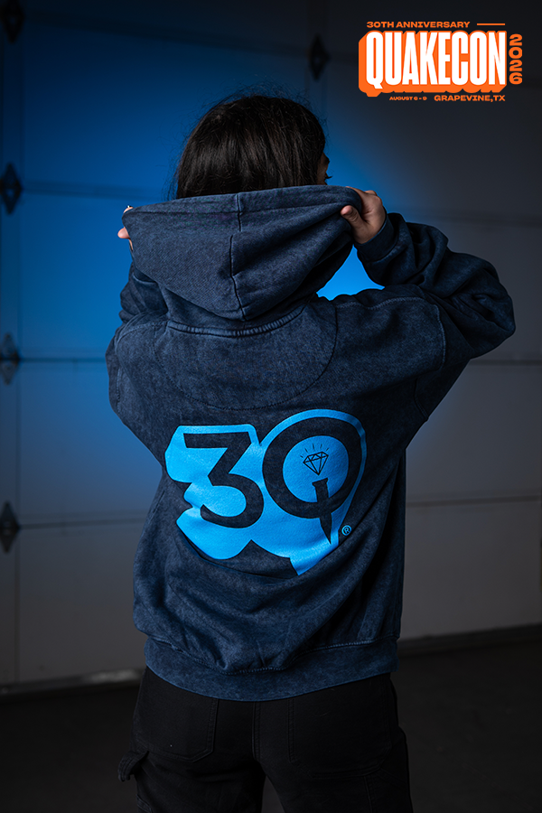 QuakeCon 30th Anniversary Navy Hoodie
