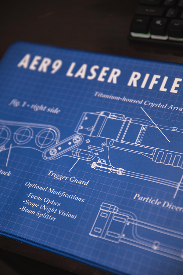 Fallout Laser Rifle Schematics Oversized Mouse Pad