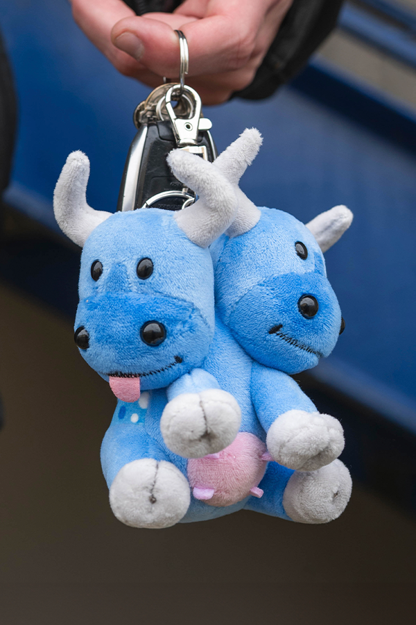 Fallout Blue Brahmin Keychain Companion
