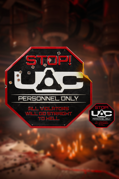 DOOM UAC Security Metal Sign