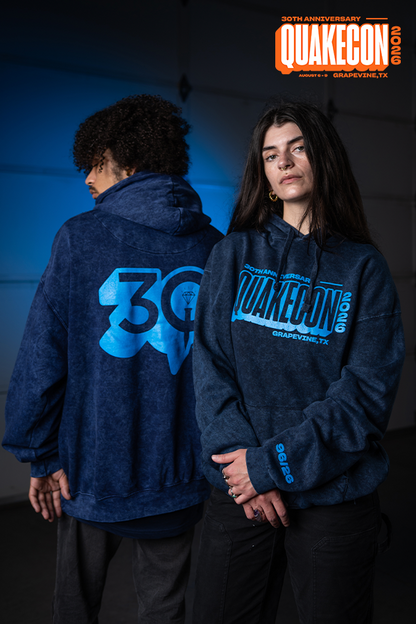 QuakeCon 30th Anniversary Navy Hoodie