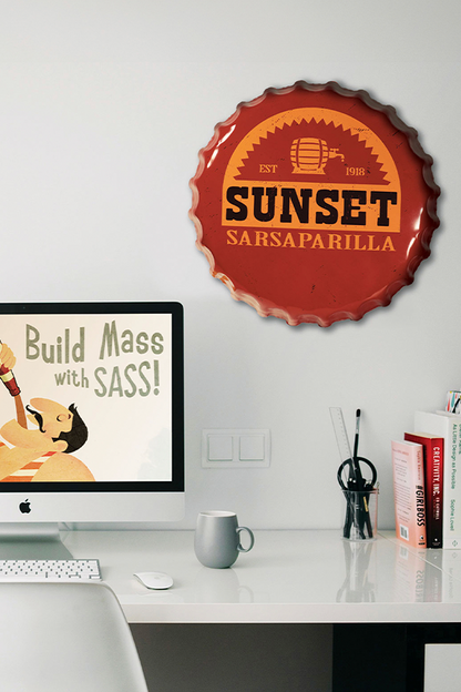 Fallout Sunset Sarsaparilla Bottle Cap Tin Sign