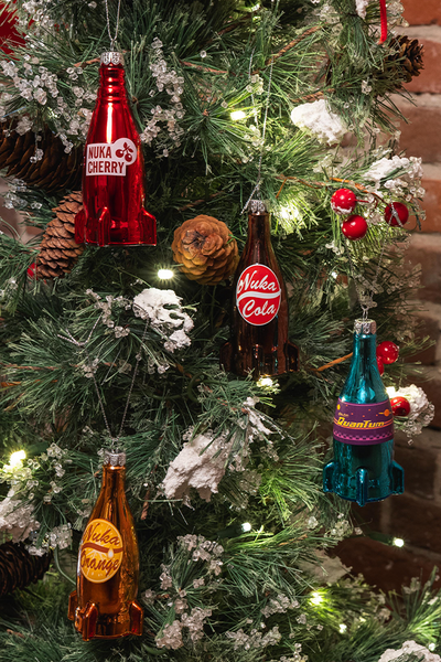 Fallout Nuka-Cola Glass Bottle Tree Ornament Set – Official