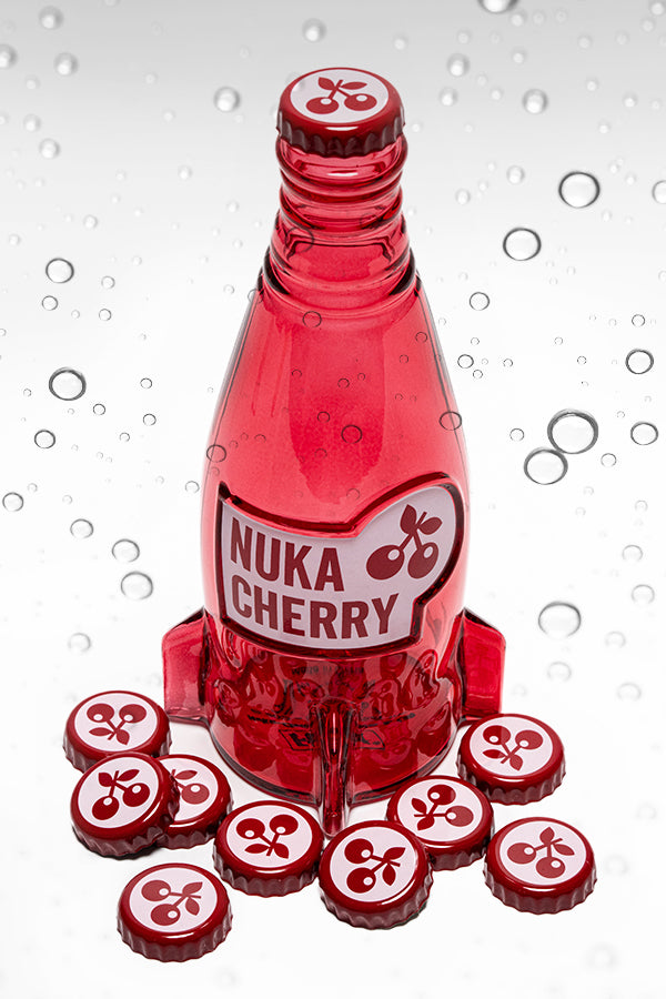 Fallout Nuka Cherry Glass Bottle & Caps