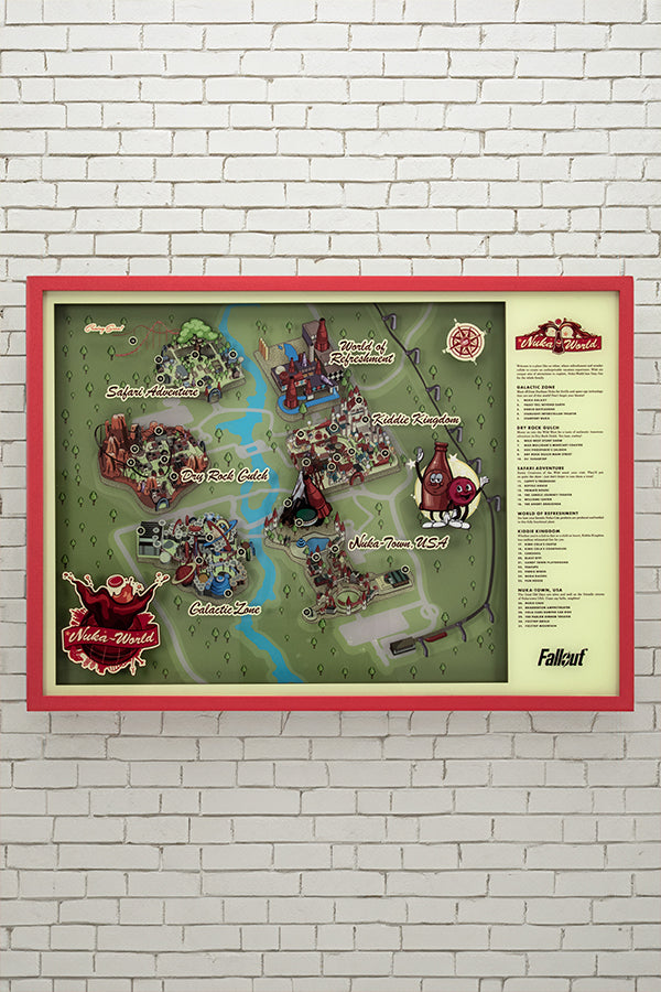 Fallout Nuka World Map Light-Up Shadowbox