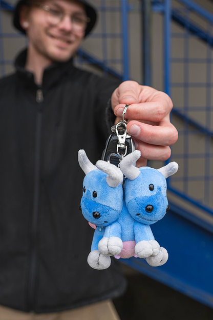 Fallout Blue Brahmin Keychain Companion