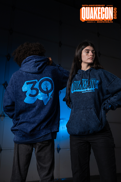 QuakeCon 30th Anniversary Navy Hoodie