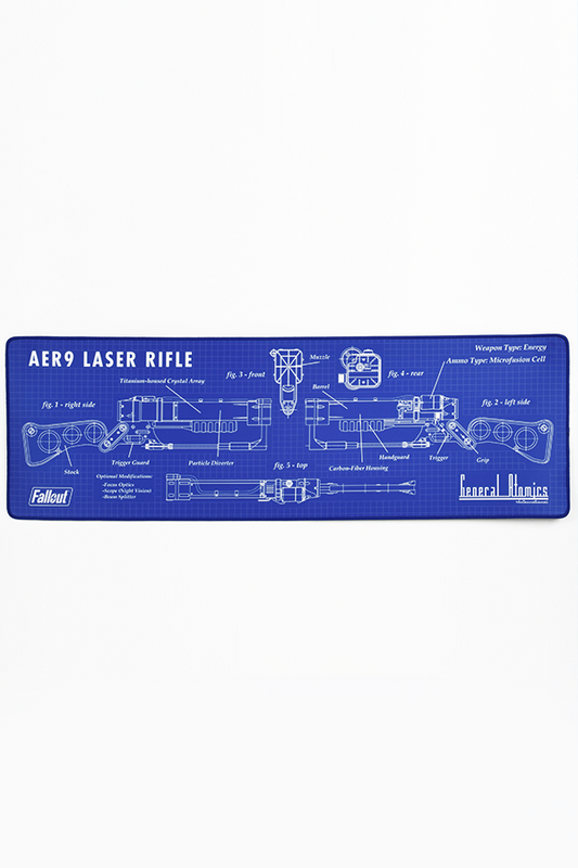 Fallout Laser Rifle Schematics Oversized Mouse Pad