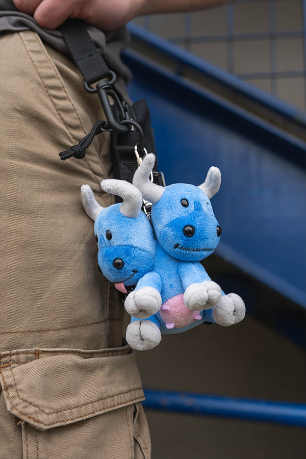 Fallout Blue Brahmin Keychain Companion