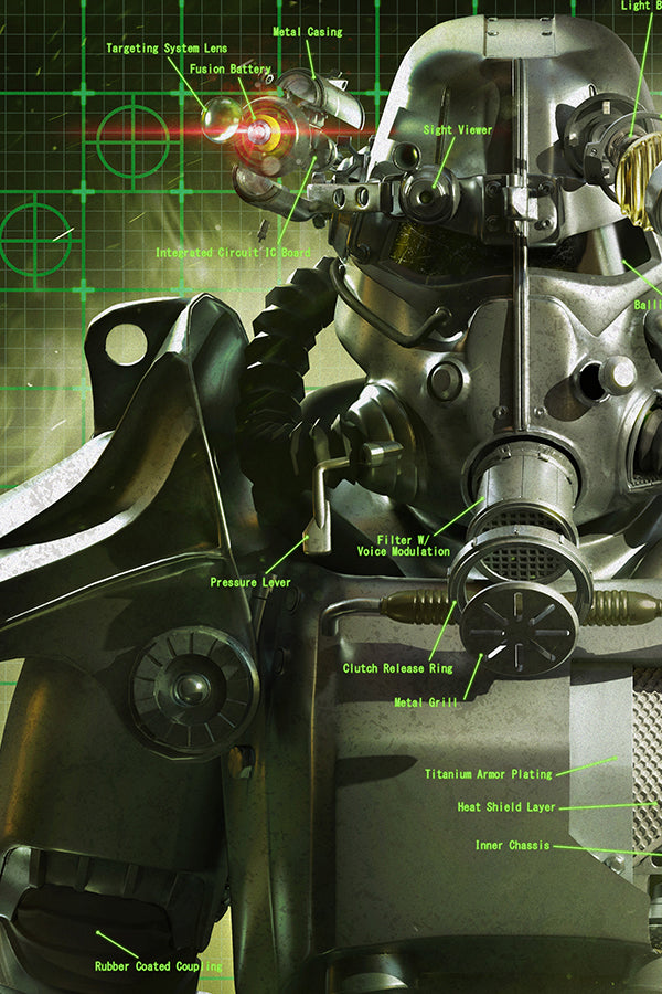 Fallout T-45 Schematic Lithograph by Harry Osborn