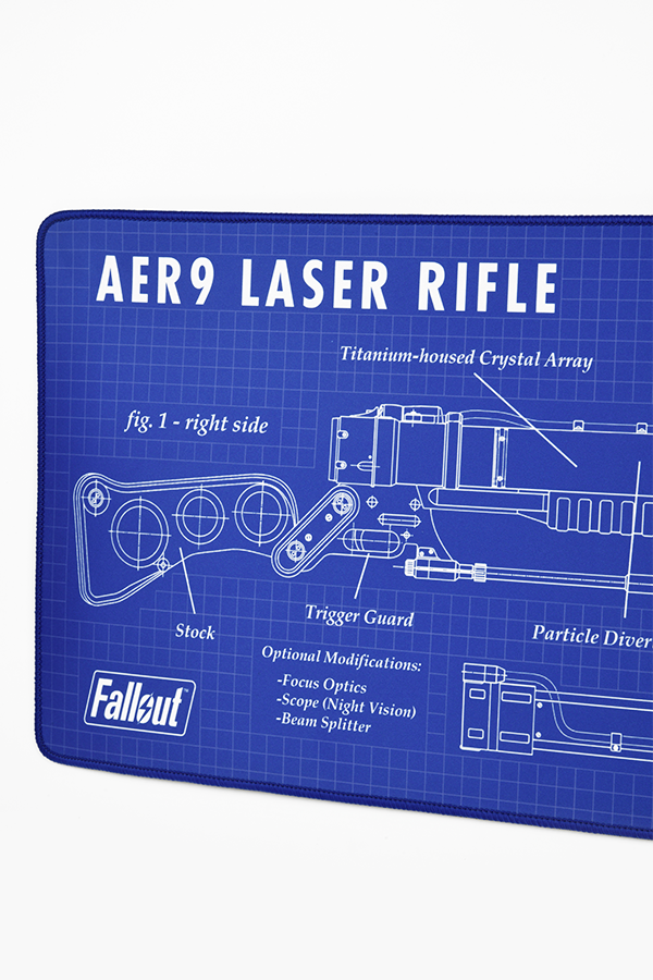 Fallout Laser Rifle Schematics Oversized Mouse Pad