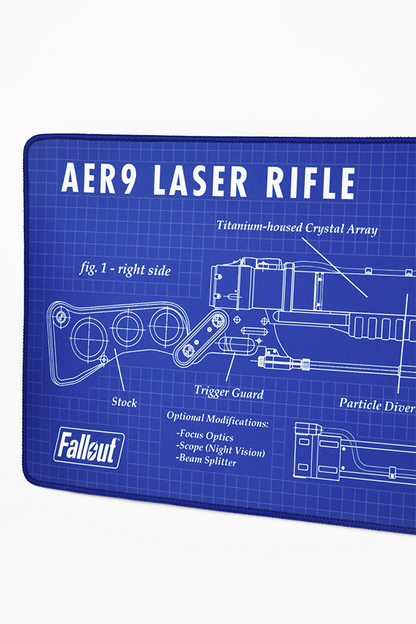 Fallout Laser Rifle Schematics Oversized Mouse Pad