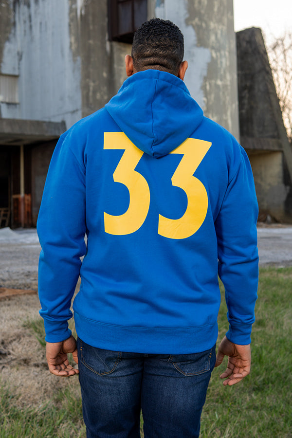 Blue and yellow hoodie online