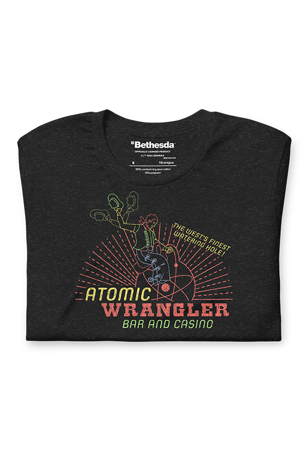 Atomic Rangler Sign Fallout New Vegas Atomic Wrangler Casino Tee – Official Bethesda Gear Store