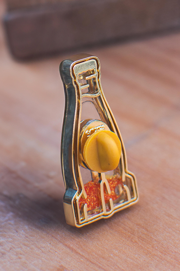 Fallout Nuka Orange Glitter Pin