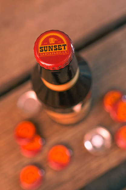 Fallout Sunset Sarsaparilla Glass Bottle & Bottle Caps