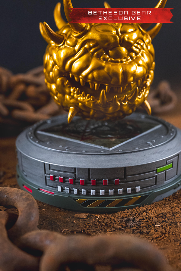 DOOM (1993) Floating Golden Cacodemon Figurine (Bethesda Gear Exclusive)