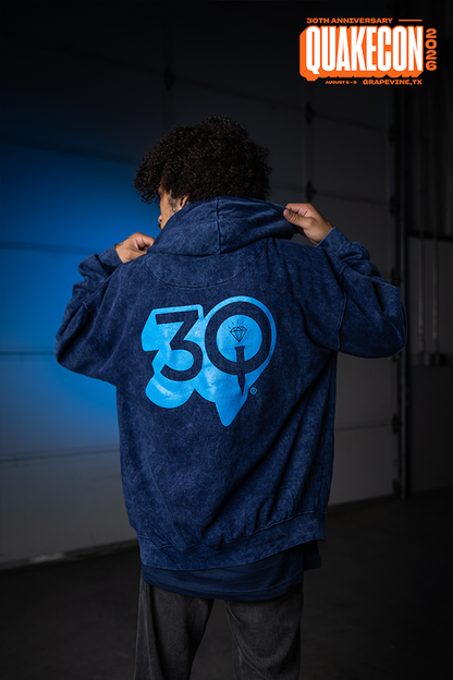 QuakeCon 30th Anniversary Navy Hoodie