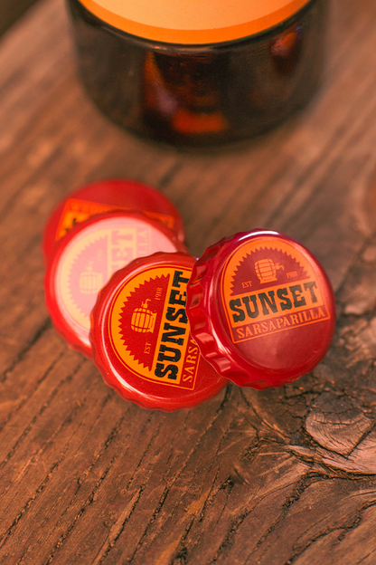 Fallout Sunset Sarsaparilla Glass Bottle & Bottle Caps