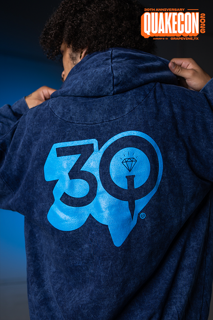 QuakeCon 30th Anniversary Navy Hoodie