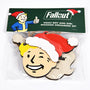 Image: Fallout Vault Boy and Girl Wooden Ornament Set in packaging