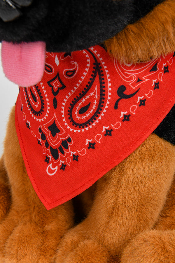 Fallout Dogmeat Puppy Plush closeup bandana view