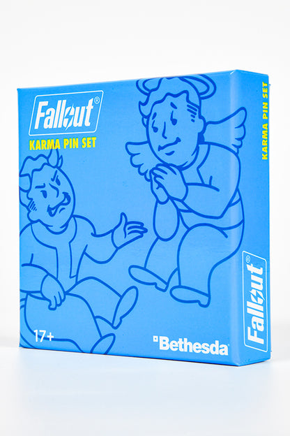 Image: Fallout Good and Bad Karma Pin Set packaging