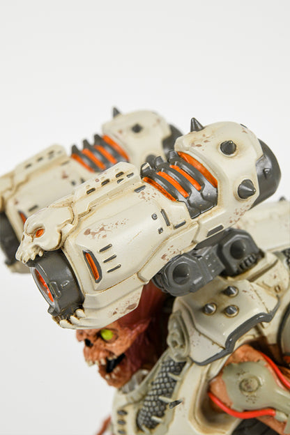 Close-up shot of the DOOM Eternal Revenant Statue, showing both missile launchers from the side.