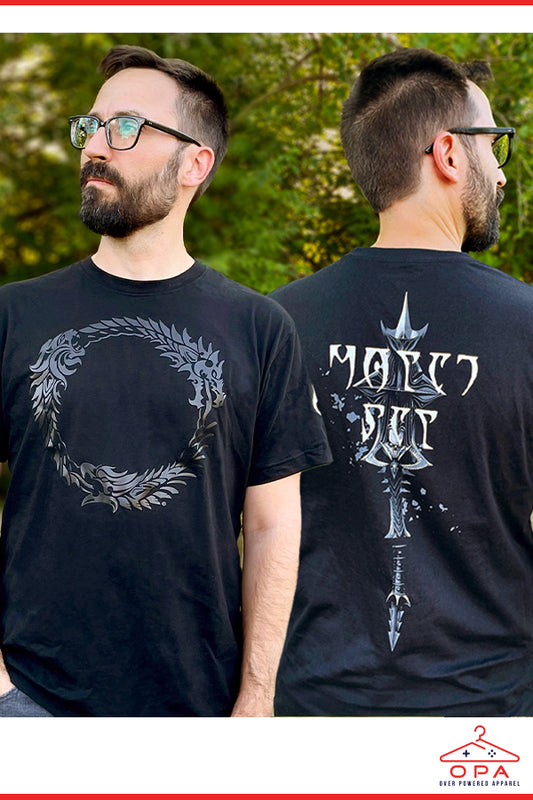 Image: Elder Scrolls Online Ouroboros Molag Bal T-Shirt front and back view