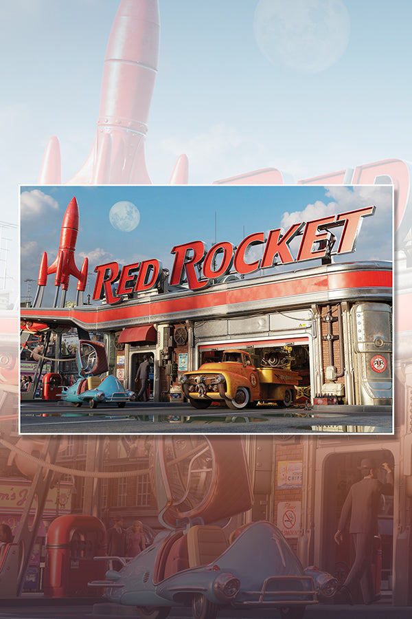 Red Rocket: Day Lithograph