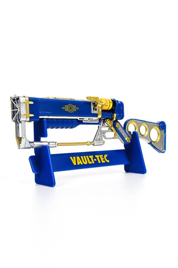 Quarter view of the Fallout AER9 Vault-Tec Laser Rifle facing left.
