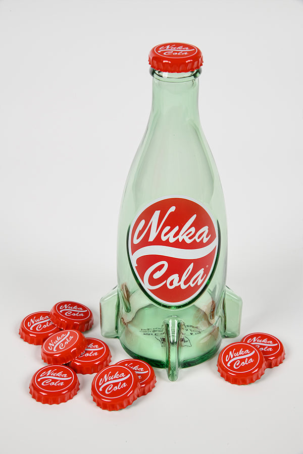 Fallout Nuka Cola Wild Glass Bottle + 10 Bottle Caps Rocket